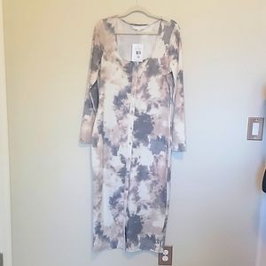 Fourteenth Place Button up  Dress soft grey tie dye Nordstrom